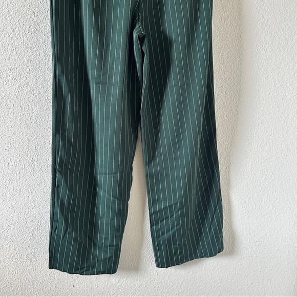 Women’s Green Pin Striped Trousers Fits Medium Shein Casual Dressy preppy - Picture 7 of 8